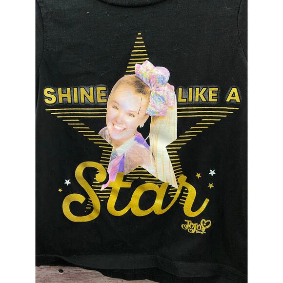 Nickelodeon jojo siwa T-Shirt Girls Size 7/8 Black Shine Like a Star Graphic Tee - Picture 7 of 8